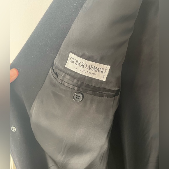 “Vintage” Giorgio Armani Men’s Virgin wool/cashmere black long coat 42R - Picture 9 of 12